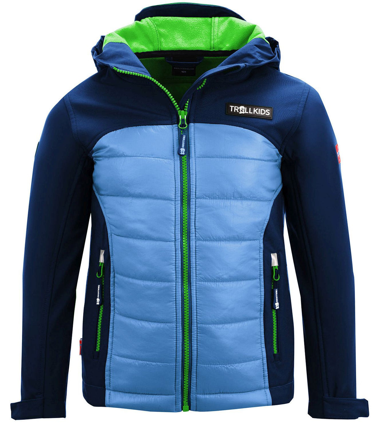 navy / med blue / green